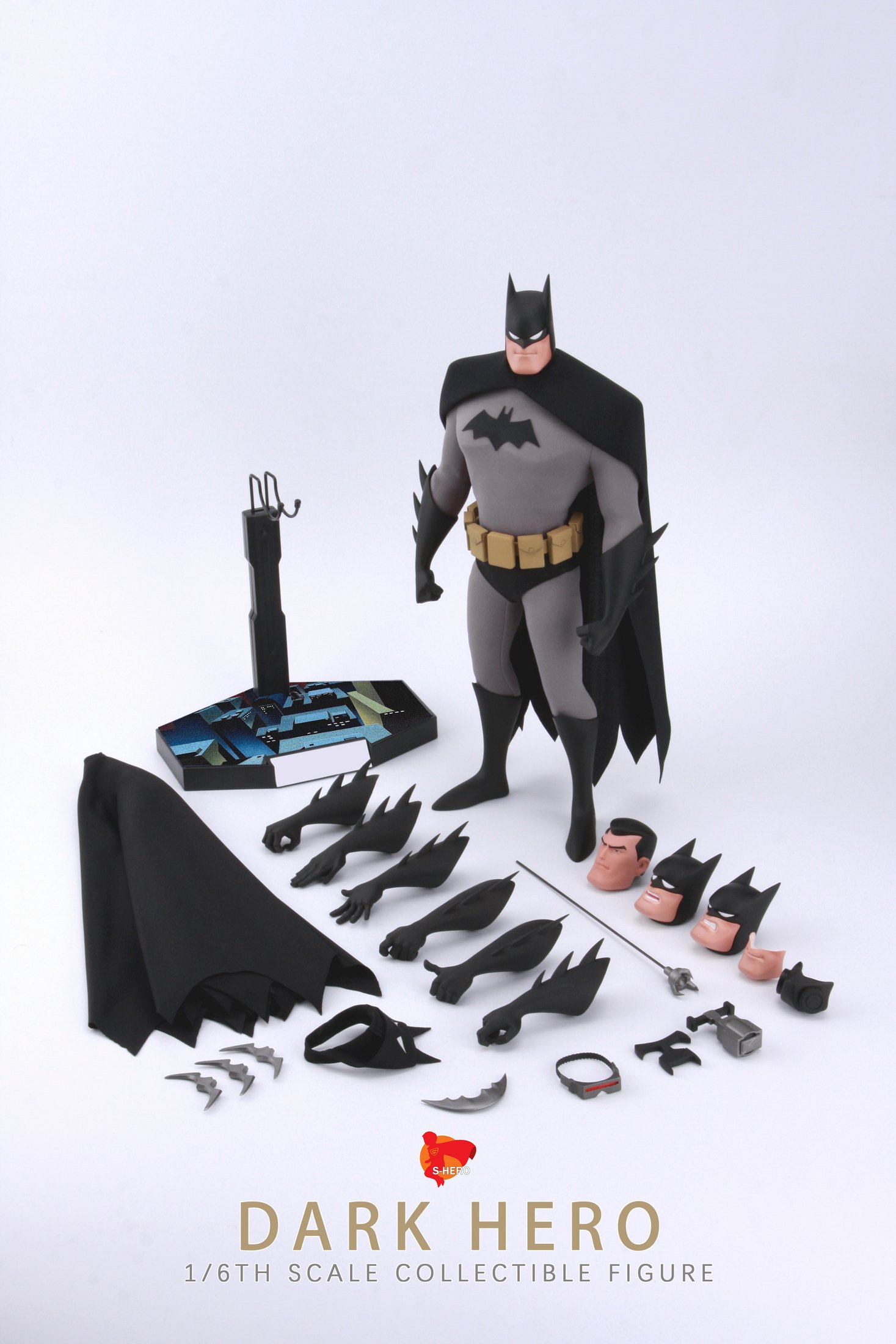 S-HERO SH005 1/6 Animation Bat Dark Hero Man Collectible