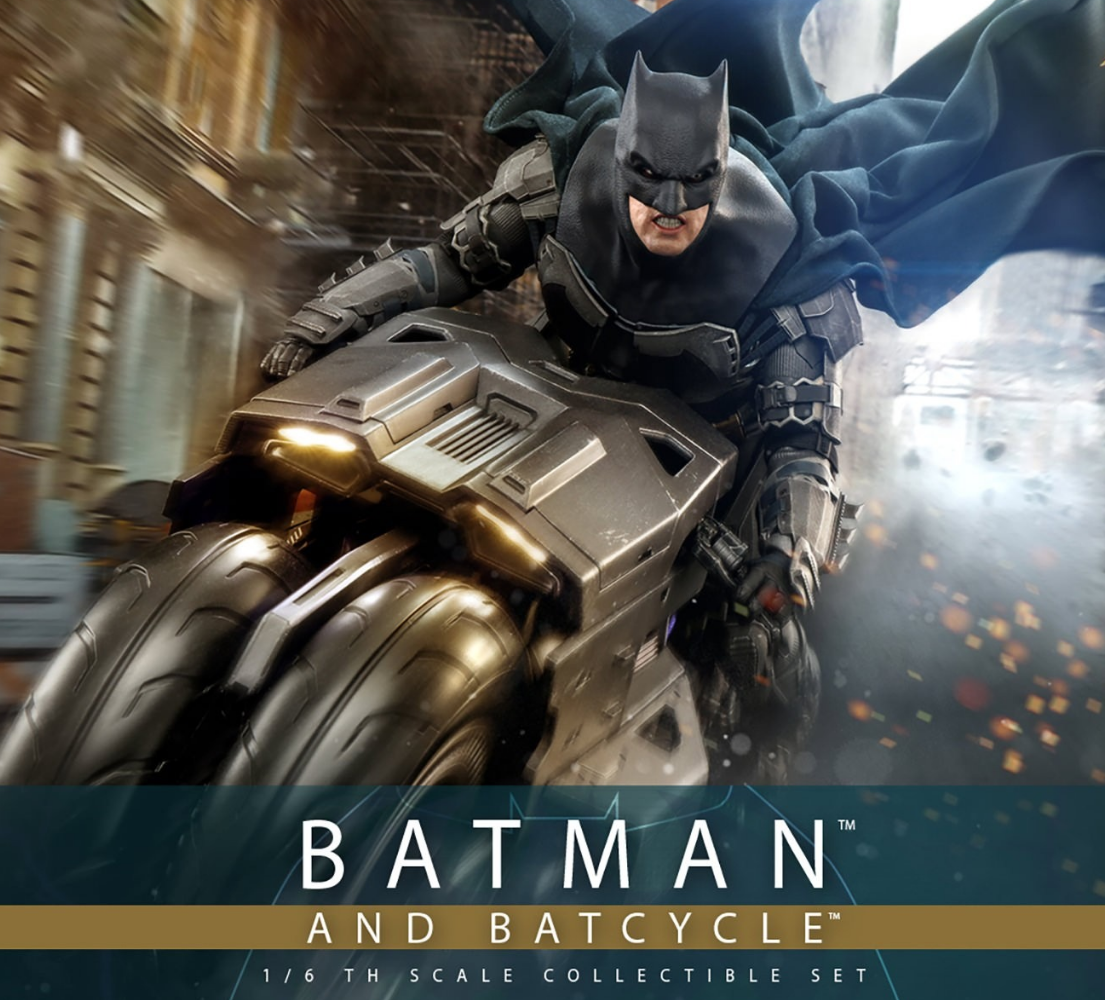 Batman and Batcycle Sixth Scale Figure Set by Hot Toys