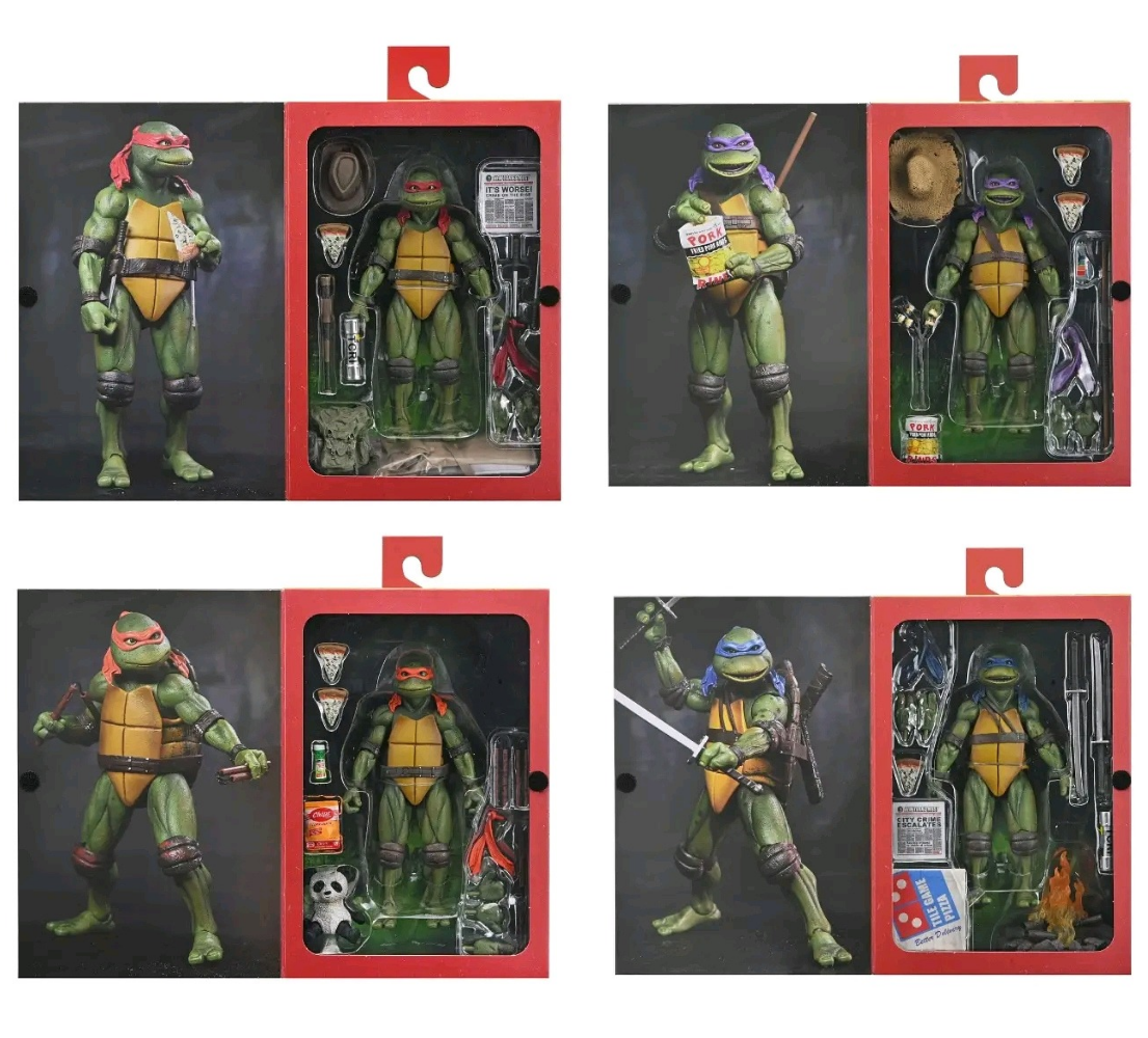 Neca Toys Teenage Mutant Ninja Turtles (1990 Movie) – 7” Scale Action Figure – Ultimate (4x Pack) - Exclusive