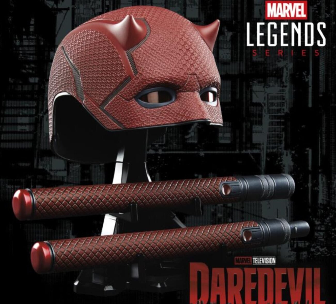 Daredevil: Born Again Marvel Legends Daredevil Premium Roleplay Mask and Billy Clubs By HASBRO