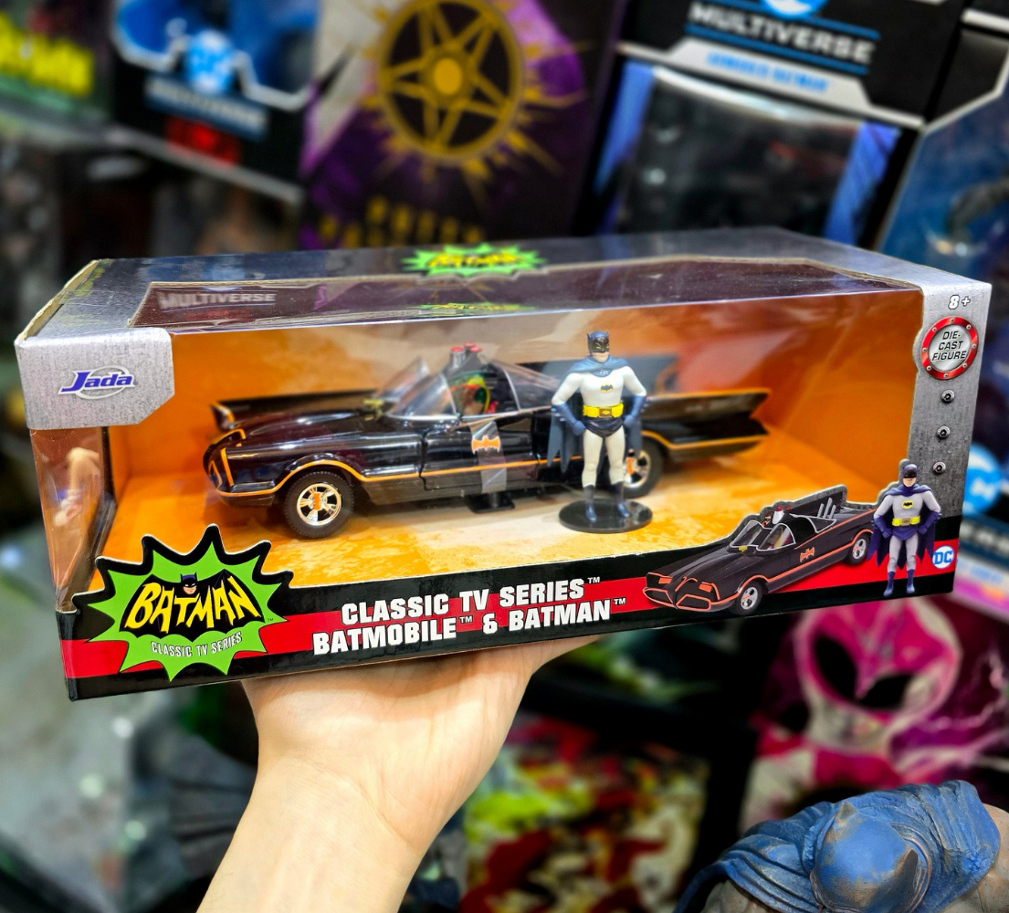 Batman Classic TV Series Metals Die Cast Batman & 1/24 Scale Batmobile BY JADA TOYS