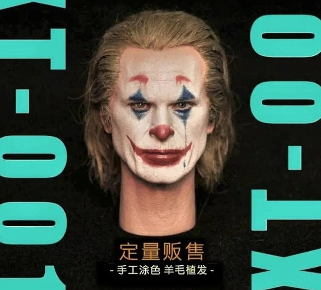 The JOKER 1/6 Scale T001 (Joaquin Phoenix) Rooted Hair Head Sculpt
