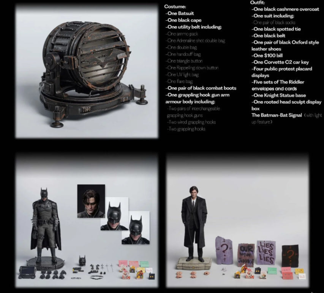 INART The Batman & Bruce Wayne + Bat Signal 1/6 Scale Collectible Figures (Deluxe Edition ) (Rooted Hair)